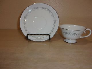 Flintridge China Bon - Lite Pierra Gray 6 - 1/8 " Saucer And 2 - 1/4 " Cup