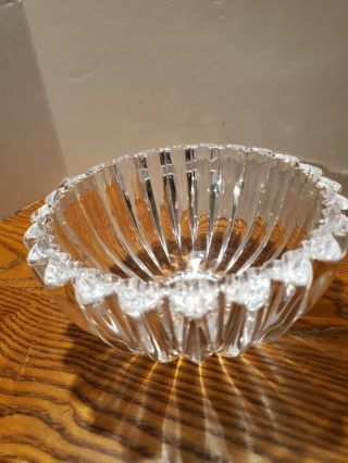 Signed Tiffany & Co Crystal Bowl Hearts Border Love Design Art Made In Italy