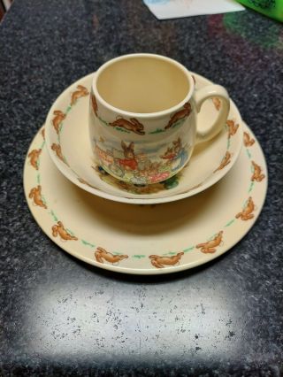 Royal Doulton Bunnykins Rabbit Plate,  Bowl & Cup / Mug,  3 Piece Set