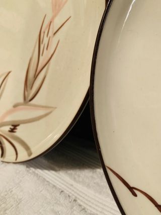Winfield Ware China Pottery Dinner Plates (2) Dragon Flower Pink Santa Monica CA 3