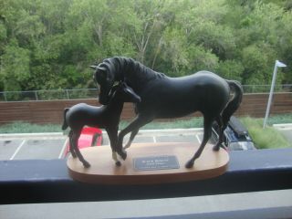 Vintage Black Beauty & Foal Figurine Porcelain Horses - By Beswick
