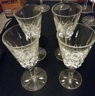 Set Of 4 Lismore By Waterford Crystal Sherry Glasses 5 1/8 "