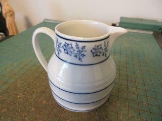 Vintage Porcelain White With Blue Flowers Creamer Pitcher Made In Austria
