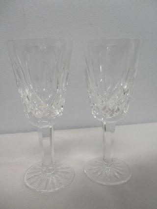 2 Vintage Signed Waterford Lismore 5 1/8 " Sherry Glasses
