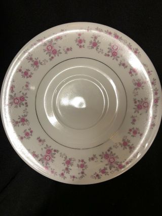 “H” Fine Bone China Pink White Gray Tiny Flowers,  Cup & Saucer Set 3