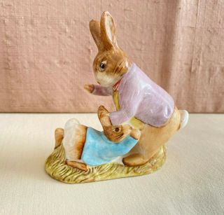 Beatrix Potter Mr Benjamin Bunny & Peter Rabbit Figurine F Warne & Co Beswick