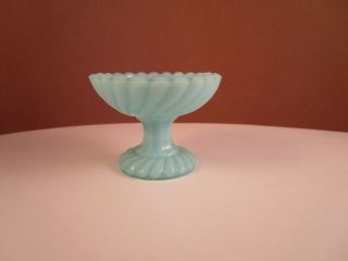 Vintage Pv Portieux Vallerysthal Blue Opaline Glass Small Candy Salt Dip Dish