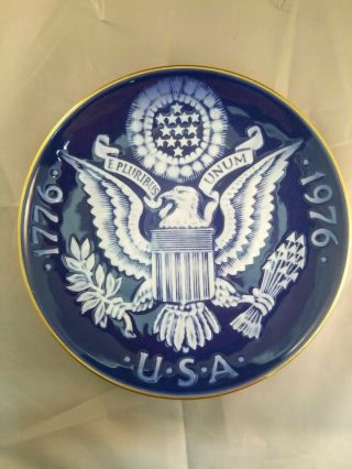 Grande Porcelain Of Copenhagen Eagle E Pluribus Unum 1776 1976 Collectable Plate