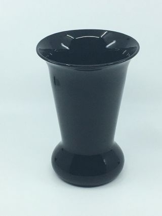 Fenton Vintage Black Glass Vase 8” Tall Circa 1931 - 34 Perfect Very Shiny Classic