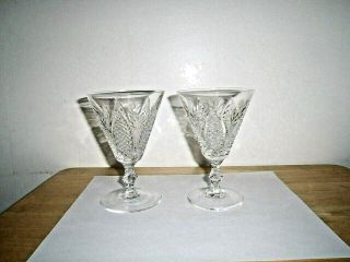 " Set Of (2) Waterford Irish Crystal - Dunmore - Sherry Glasses - Signed "