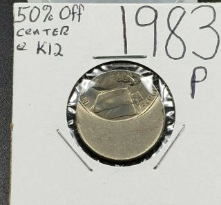 1983 P Jefferson Nickel 50 Off Center Error Coin K12 Uncirculated