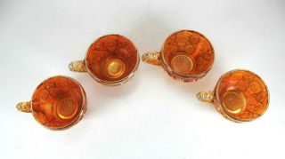 Imperial Marigold Carnival Glass Punch Cups Set Of Four 1910 Antique 2