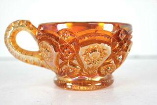 Imperial Marigold Carnival Glass Punch Cups Set Of Four 1910 Antique 3