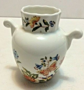 Aynsley Cottage Garden Mini Bud Vase English Bone China Butterfly & Flowers