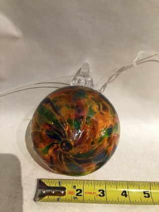 Hand Blown Studio Glass Orb Garden Decor Multi Colored Sun Catcher