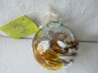 Kitras Art Glass Witch Spirit Ball.  April Birthday Wish Hand Blown Artisan