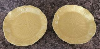 Pair Vintage Lotus Poppytrail By Metlox Yellow Bread Dessert Plates 6 "