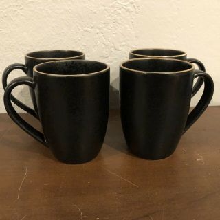 Set Of 4 Dansk Santiago Black Coffee Mugs