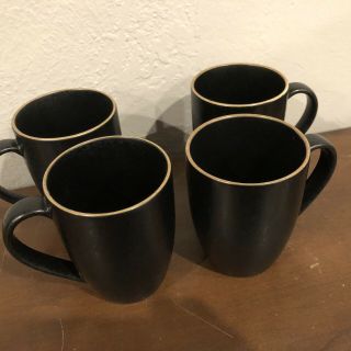 SET OF 4 DANSK SANTIAGO BLACK COFFEE MUGS 2