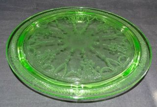 Anchor Hocking Usa Cameo Green Footed Cake Plate Glows