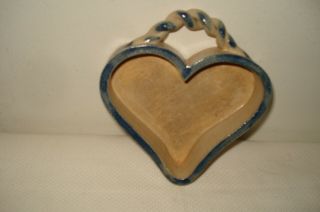 Stebner Hartville Ohio Salt Glaze Stoneware Heart Dish 5 1/4 " X 5 " Vintage