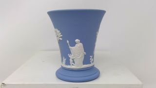 Wedgwood Blue Jasperware 3 7/8 " Tall Posy Pot Vase