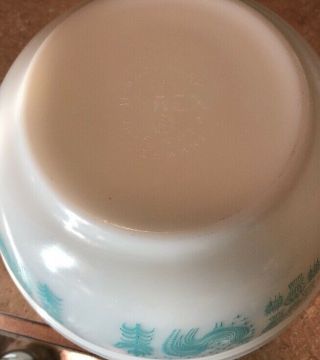 Vintage PYREX Amish Butterprint Turquoise Mixing Bowl 402 - 1 1/2 QT 3