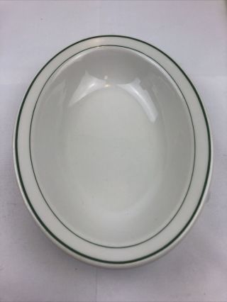 Vintage Carr China Co.  Green Stripe Restaurant Ware Large Oval Serving Bowl