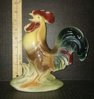 Vintage 1950’s Royal Copley Large 8 " Rooster Figurine Ceramic Pottery