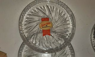 Set Of 12 Vintage Glass Anna Hutte Bleikristall German Lead Crystal Coasters