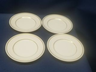 Vintage Syracuse China Set/4 Bread/salad Plates White With Gold Trim Usa