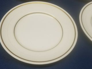 Vintage Syracuse China Set/4 Bread/Salad Plates White with Gold Trim USA 2