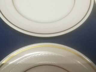 Vintage Syracuse China Set/4 Bread/Salad Plates White with Gold Trim USA 3