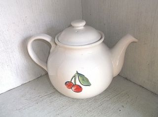 Corelle Coordinates Fruit Basket 5 Cup Large Teapot Cherry 5 1/4 Cherry Ceramic