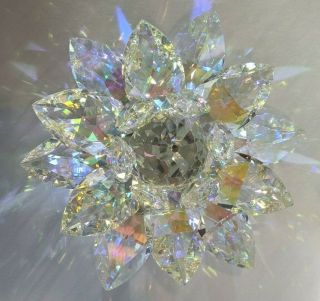 5.  5 " Quality Clear Crystal Lotus Flower With Footed Base
