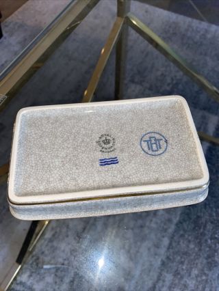 Royal Copenhagen Denmark Crackle porcelain dish tray Signed 3