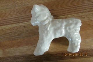 Vintage Mccoy Ceramic White Lamb Planter With Bow