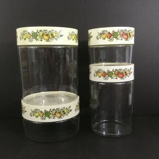 Vintage Pyrex See N Store Spice Of Life Kitchen Canisters - Set Of 4