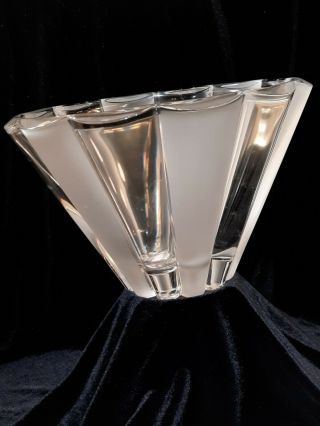 Vintage Rosenthal Cut Crystal Frosted Bowl 9 " W X 6 " H