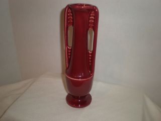 Vtg 1930s Shawnee Pottery Burgundy Art Deco 8 " Bud Vase Marked Usa 1178