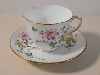 Vintage Crown Staffordshire Porcelain Coffee Cup And Saucer