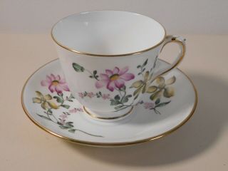Vintage Crown Staffordshire Porcelain Coffee Cup and Saucer 2