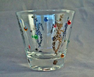 Vintage CULVER JESTER 12oz Tumbler 22K mid century Mardi Gras jeweled glass mcm 2