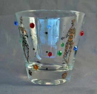 Vintage CULVER JESTER 12oz Tumbler 22K mid century Mardi Gras jeweled glass mcm 3