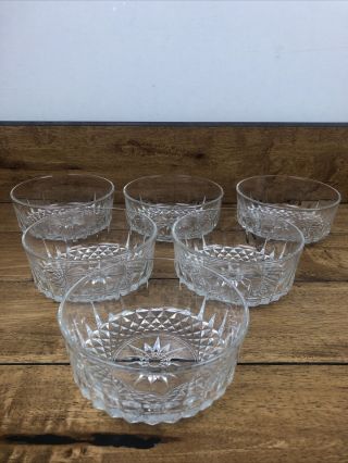 Set Of 6 Vintage Arcoroc France Starburst Diamond Pattern Clear Glass 5 " Bowls