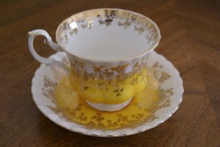 Vintage Royal Albert Regal Series Yellow Tea Cup Saucer