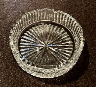Large Heavy Vintage Waterford Crystal Ashtray 7 " Marked