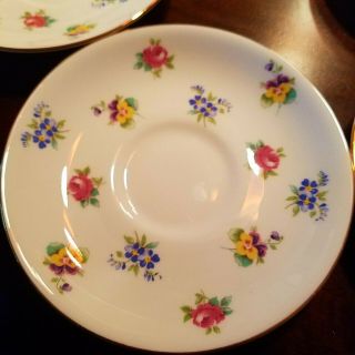 Vintage Crown Staffordshire Saucers Replacements Bone China England Pansies (5) 3