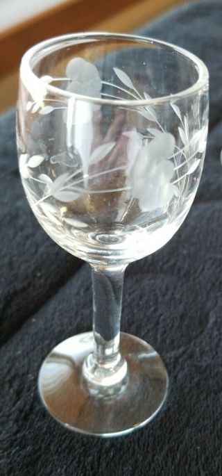 Vtg.  Princess House.  Heritage.  (6) Clear Cordial Glasses.  4 1/8 X 1 1/2