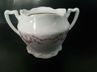 Wwi Vintage Kpm Germany Porcelain Pink Rose 6 " Sugar Dish Kpm45